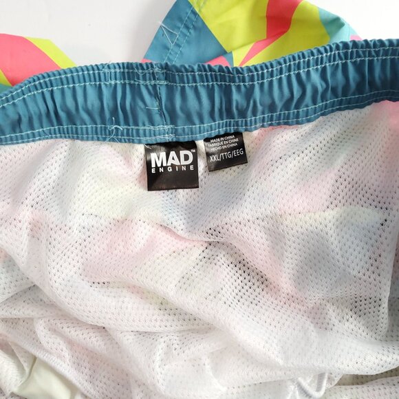 Mad Engine Mens Geometric Swim Trunks XXL Polyester - Picture 3 of 11